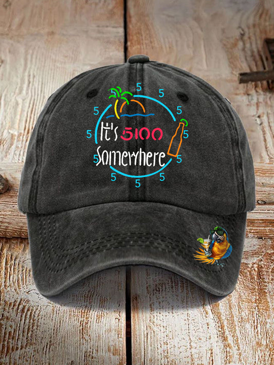 Unisex It's 5:00 Somewhere Print Hat