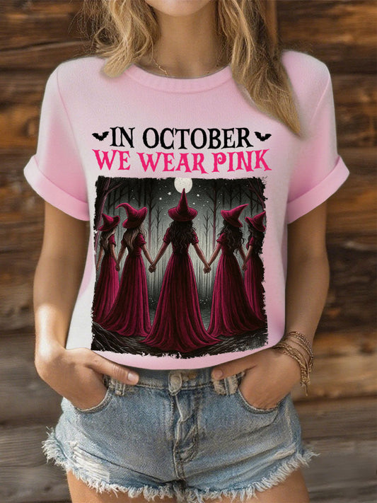 Women's in October we wear pink witch tops