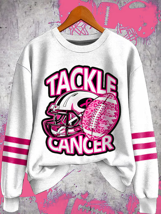 Women's Tackle Breast Cancer Football Gameday Breast Cancer Awareness Support Sweatshirt