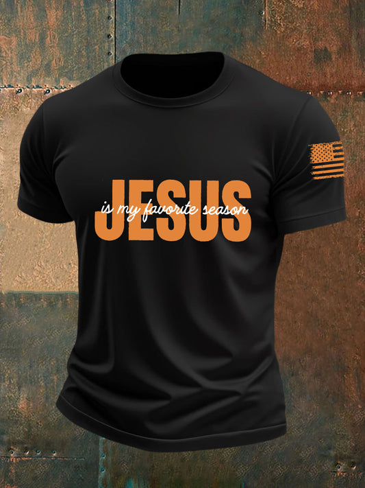 Men's Jesus Is My Favorie Season Short-sleeved T-shirt