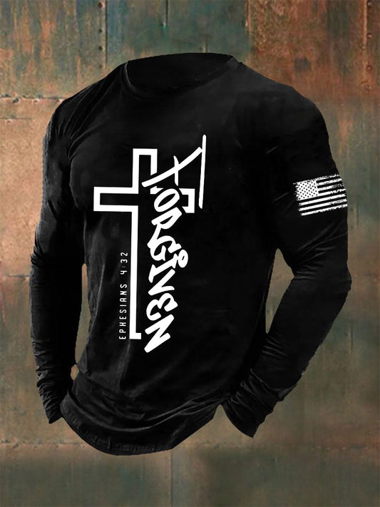 Men's Forgiven Faith Cross Long Sleeve T-shirt