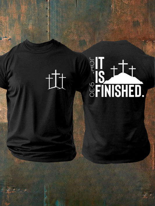 Men's It Is Finished Printed Casual T-shirt
