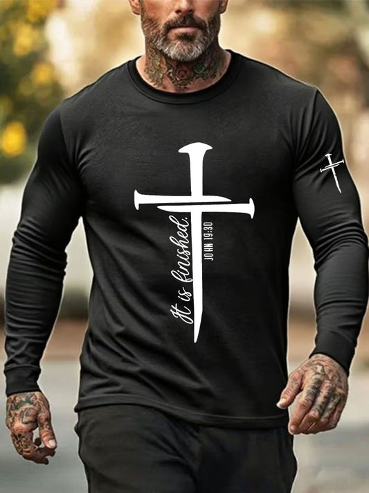 Men's It Is Finished Printed Casual T-shirt