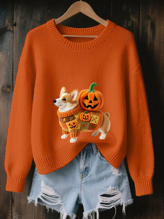 Women's Autumn Animal Crew Neck Sweater