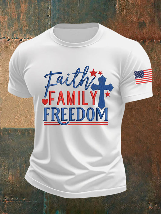 Men's Faith Freedom Cross Short Sleeve T-shirt
