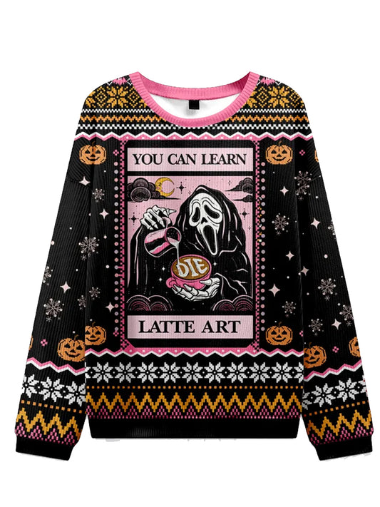 Women's Scream Face Halloween Ugly Sweatshirt