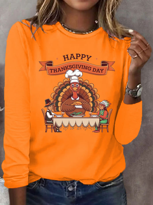 Women's Thanks giving day turkey Printed Tops