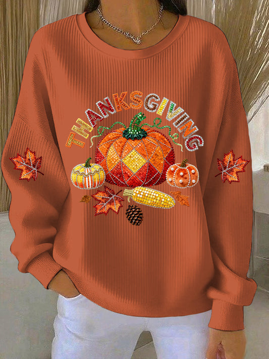 Women's Thanksgiving Print Casual Sweatshirt