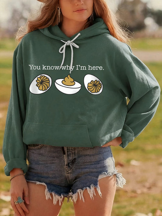 Women's You Know Why I'm Here Deviled Eggs Thanksgiving Hoodie