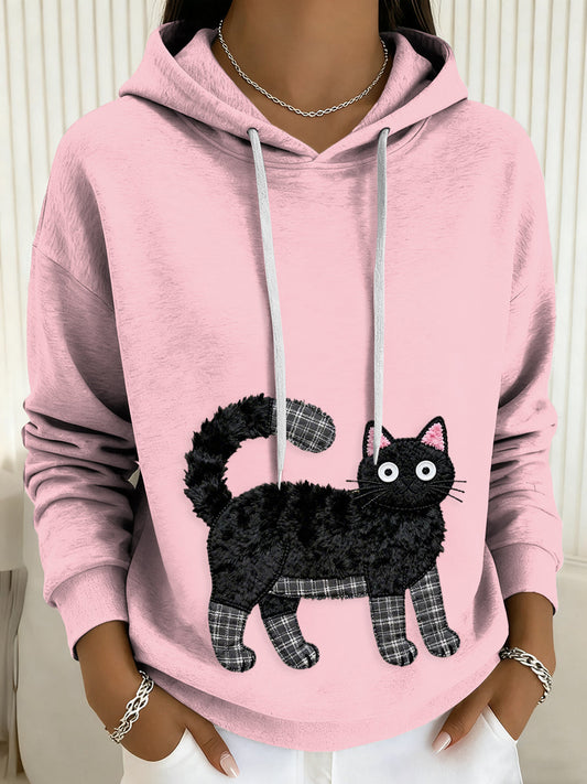 Women's Cat Drawstring Hoodie