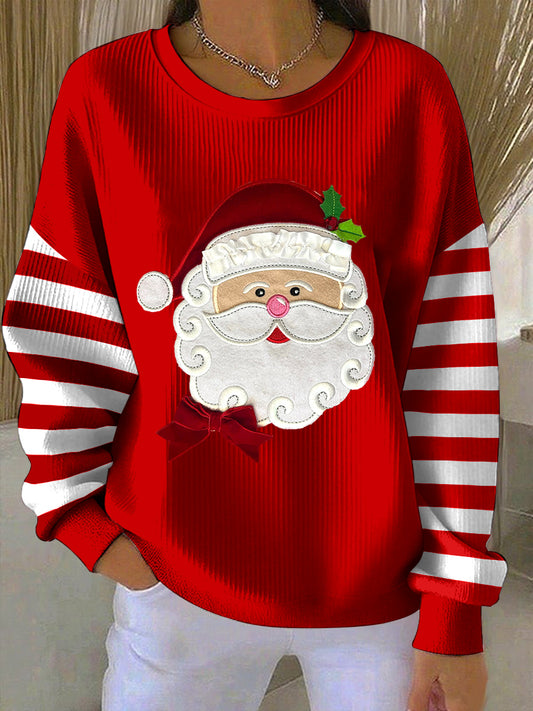 Women's Christmas Santa Patchwork Art Sweatshirt