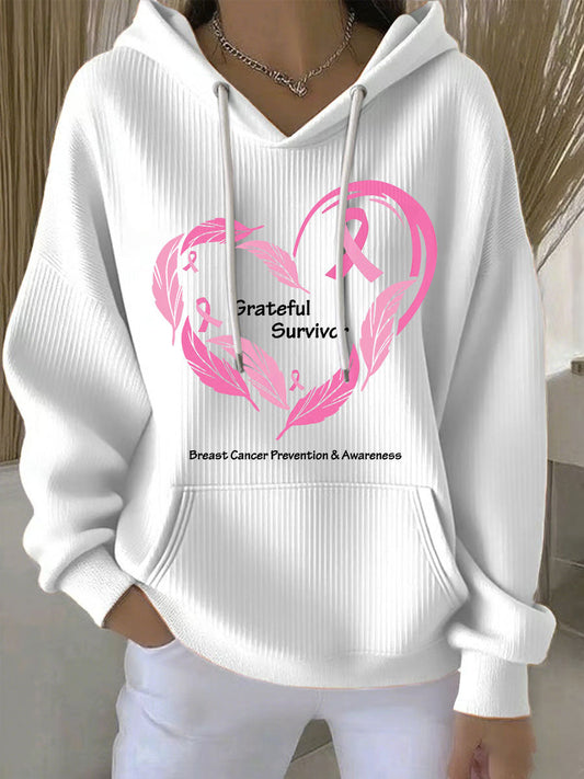 Women's Breast Cancer Awareness Print Hoodie