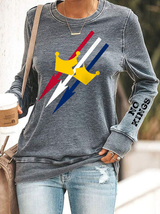 Women's No Kings Print Sweatshirt
