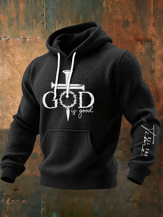 Men's God Is Good All The Time Casual Printed Hoodie
