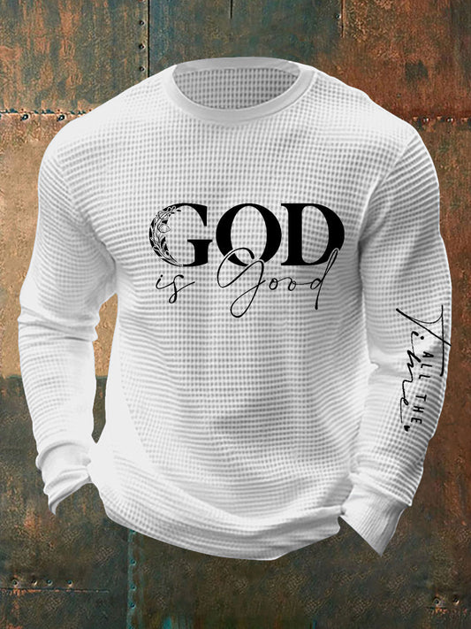 Men's God Is Good All The Time Waffle Long Sleeve T-Shirt