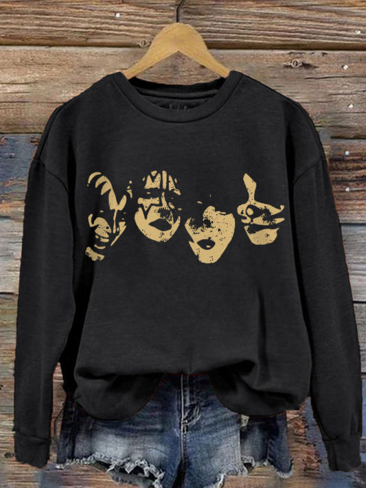 Women's Rock Band Printed Sweatshirt