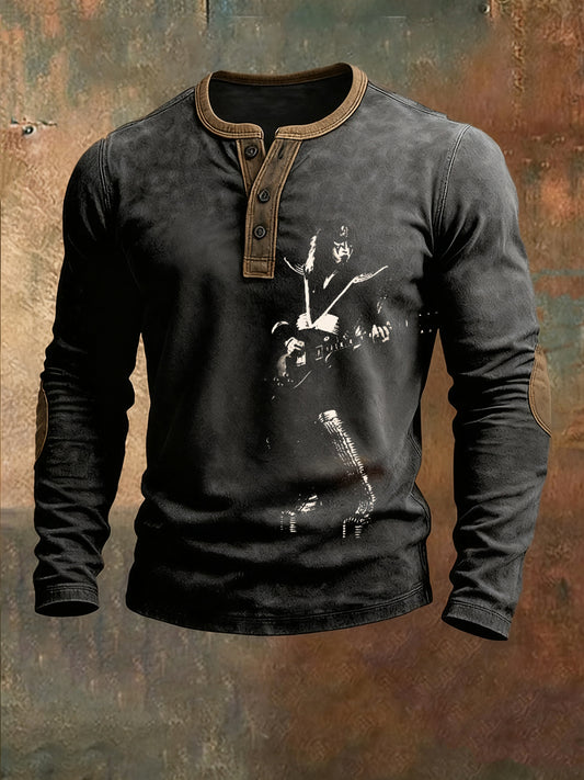 Men's Rock Band Printed Top