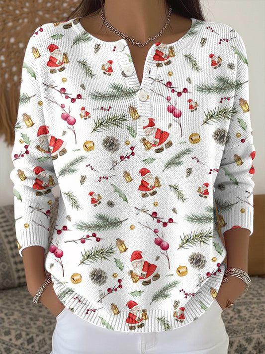 Women's Christmas Print Knit Top