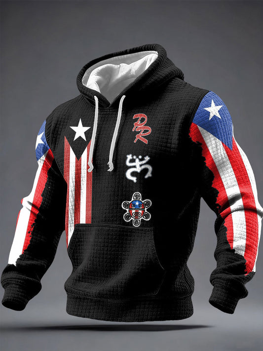 Men's Puerto Rico Art Printed Hoodie