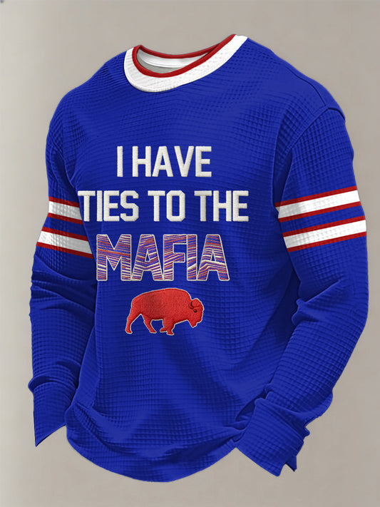 Men's Football Fans Gameday Casual Waffle Long Sleeve T-Shirt