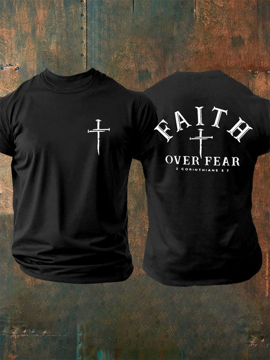 Men's Faith Over Fear Cross Short Sleeve T-shirt