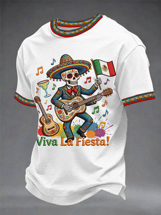 Men's Cinco De Mayo Viva La Fiesta! Print Casual Tee
