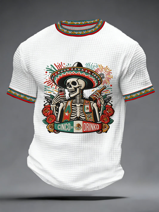 Men's Cinco De Mayo Print Waffle Short-Sleeve T-shirt