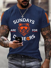 Men's Football Fans Lovers Gameday Casual Short Sleeve Tee
