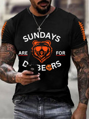 Men's Football Fans Lovers Gameday Casual Short Sleeve Tee