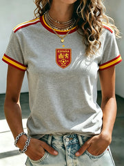 Women's Spanish Football Printed T-shirt