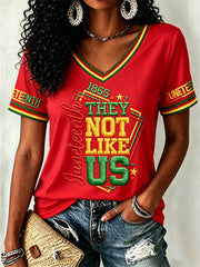 Women's Juneteenth They Not Like Us Since 1865 Print Casual Tee