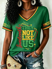 Women's Juneteenth They Not Like Us Since 1865 Print Casual Tee