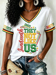 Women's Juneteenth They Not Like Us Since 1865 Print Casual Tee