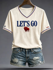 Women's Football Lover Bulls Buffalo Art Printed T-shirt