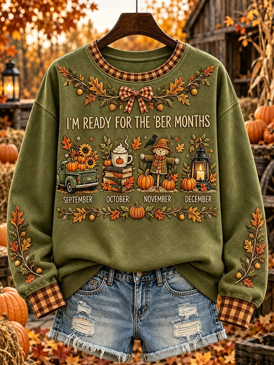 Women's autumn and winter theme pattern design casual sweater