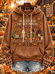 Women's autumn and winter theme pattern design casual hoodie
