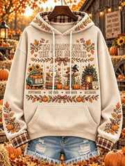 Women's autumn and winter theme pattern design casual hoodie