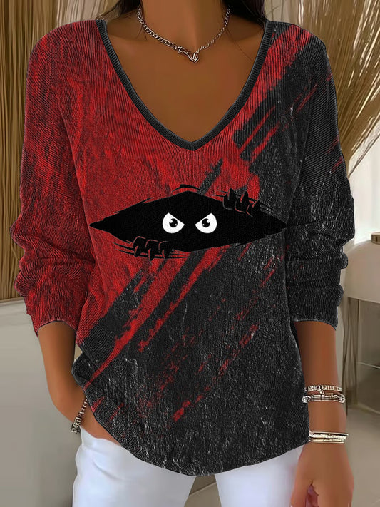 Women's Halloween Printed Casual Top