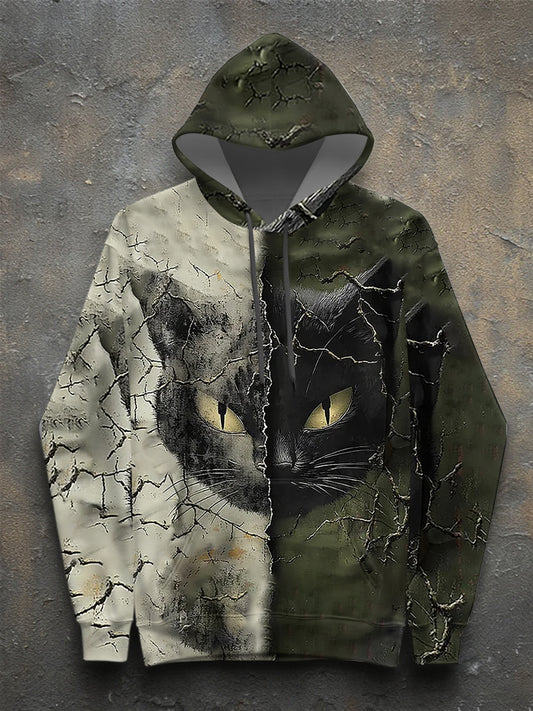 Women's Halloween Cat Long Sleeve Hoodie