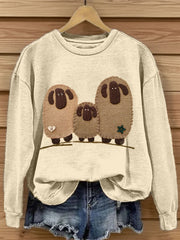 Women's Cute Sheep Patchwork Art Sweatshirt
