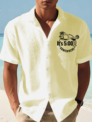 Men's It‘s 5 O'clock Somewhere Print Casual Short-Sleeve Shirt