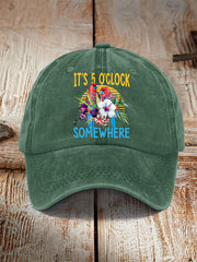 Unisex It's 5 O'clock Somewhere Parrot Print Hat