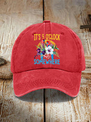 Unisex It's 5 O'clock Somewhere Parrot Print Hat