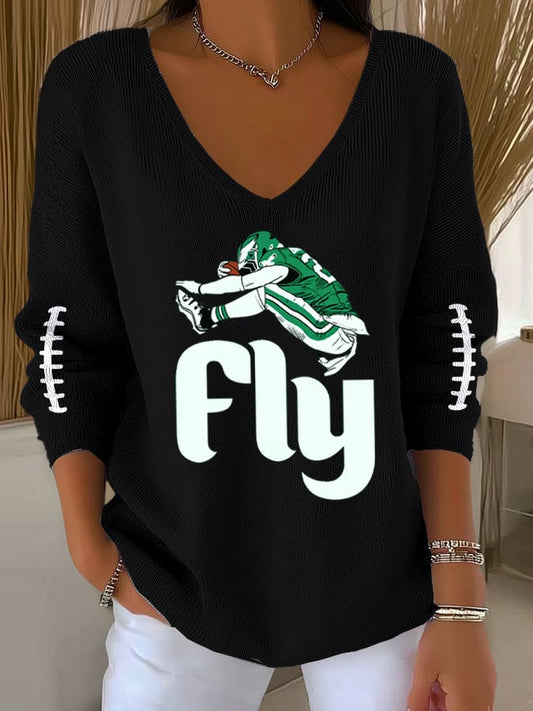 Women's  Football Fans Lovers Gameday Casual Long-Sleeve Top