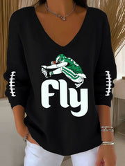 Women's  Football Fans Lovers Gameday Casual Long-Sleeve Top
