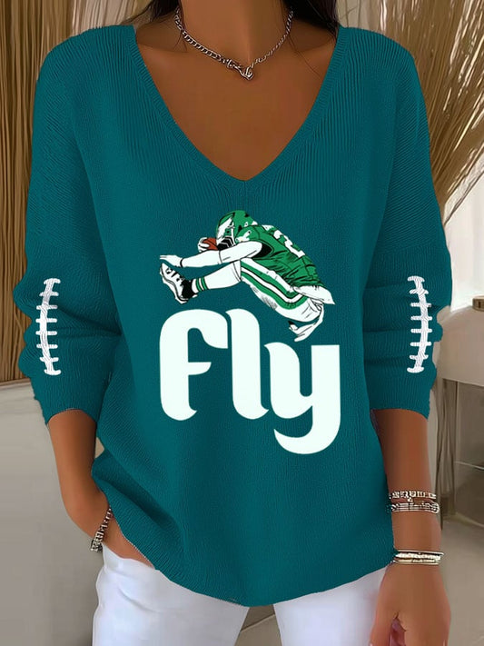 Women's  Football Fans Lovers Gameday Casual Long-Sleeve Top
