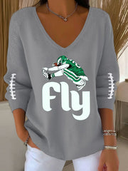 Women's  Football Fans Lovers Gameday Casual Long-Sleeve Top