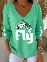 Women's  Football Fans Lovers Gameday Casual Long-Sleeve Top