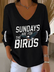 Women's  Football Fans Lovers Gameday Casual Long-Sleeve Top