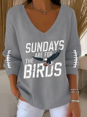 Women's  Football Fans Lovers Gameday Casual Long-Sleeve Top